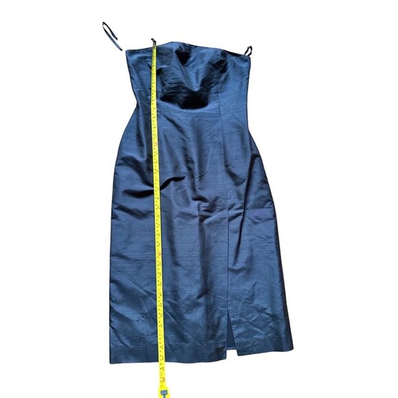 Black Strapless Silk  Evening Dress Size 2 - Picture 6 of 11